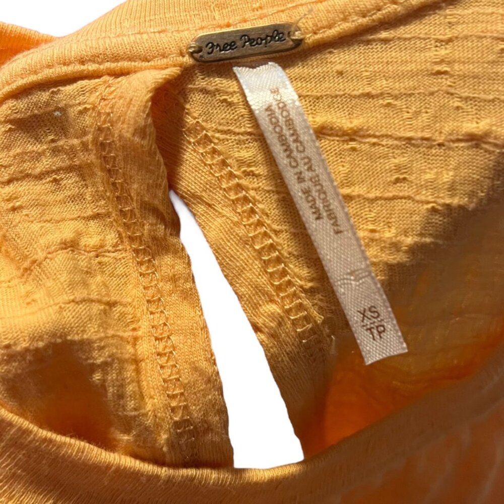 Free People Women's XS Right On Time‎ Tiered Tunic Light Orange Oversized Boho - Picture 5 of 9